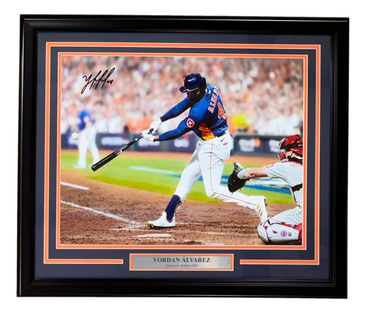 Yordan Alvarez Signed Framed 16x20 Houston Astros Photo BAS