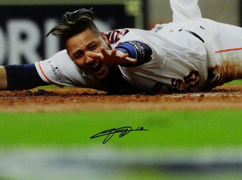 Yuli Gurriel Autographed Houston Astros 16X20 PF Sliding - JSA W Auth *Black - Image 5