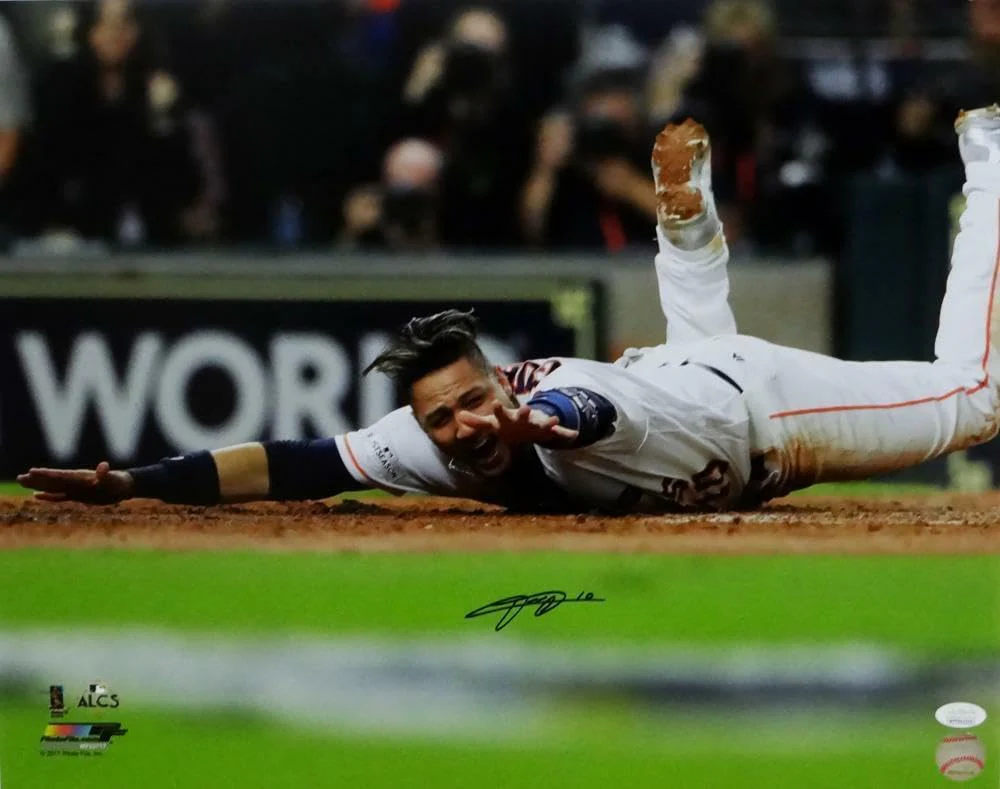 Yuli Gurriel Autographed Houston Astros 16X20 PF Sliding - JSA W Auth *Black - Image 7