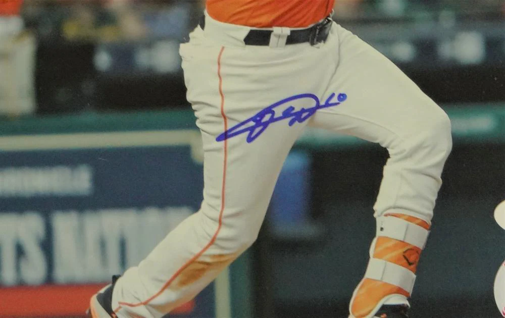Yuli Gurriel Autographed Houston Astros 8x10 Swinging PF Photo - JSA Auth *Blue - Image 2