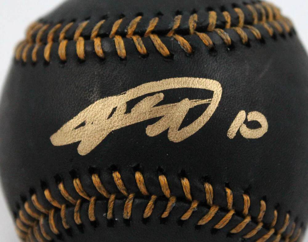 Yuli Gurriel Autographed Rawlings Black OML Baseball-JSA W *Gold - Image 2