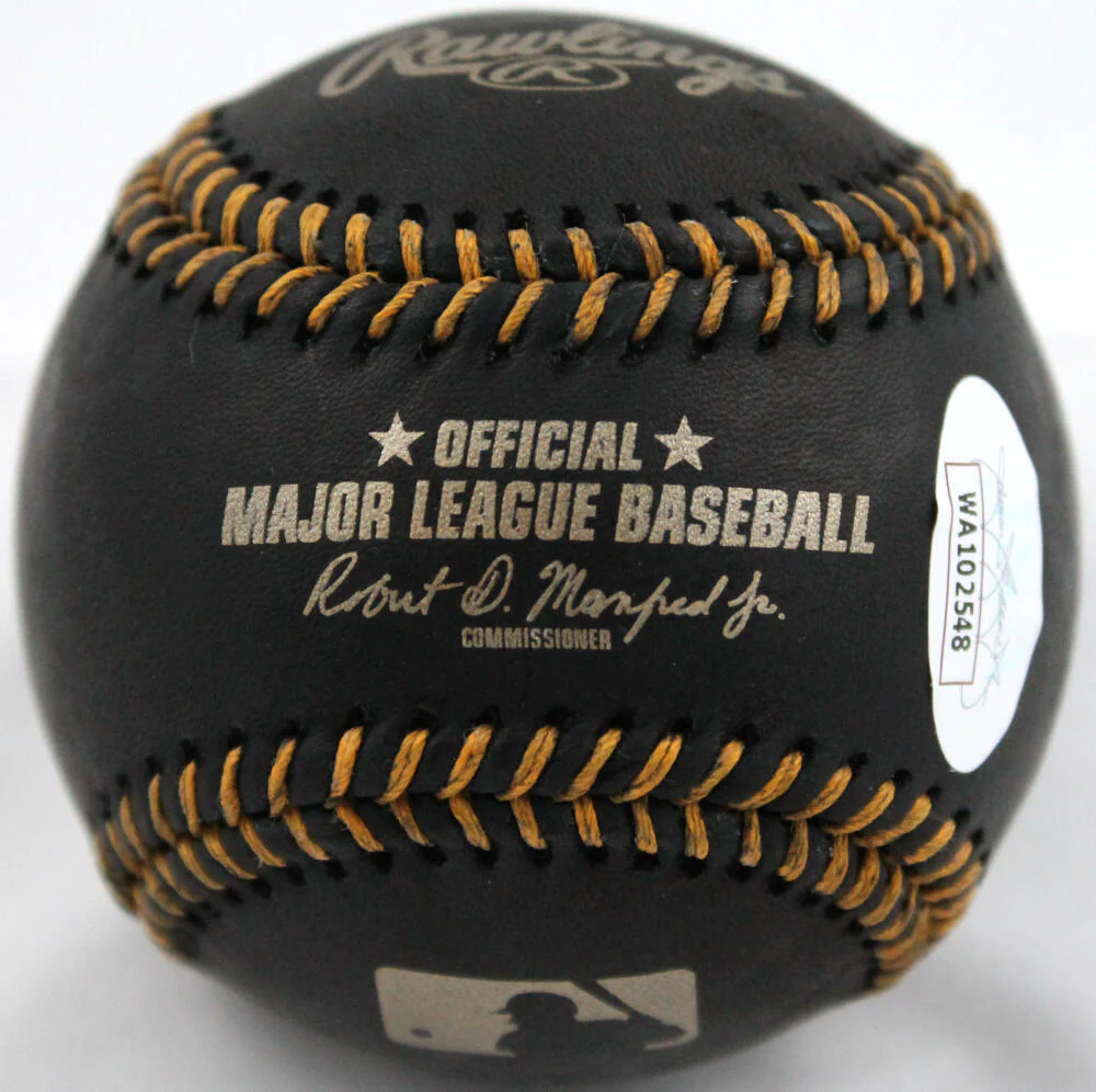 Yuli Gurriel Autographed Rawlings Black OML Baseball-JSA W *Gold - Image 3