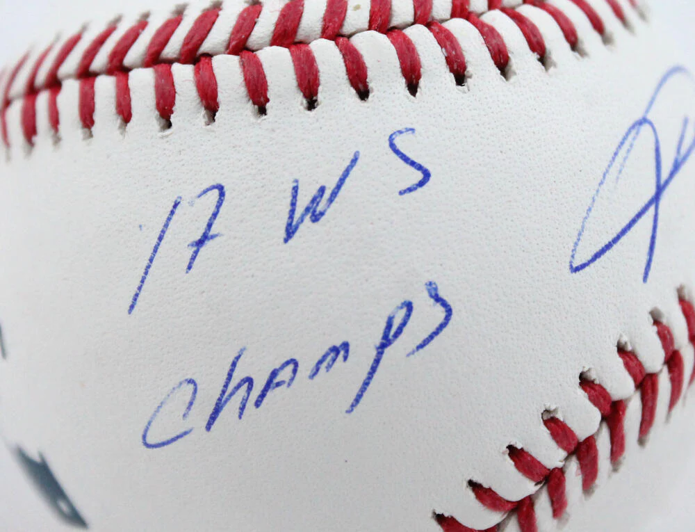 Yuli Gurriel Autographed Rawlings OML Baseball w/17 WS Champs -JSA W *Blue - Image 3