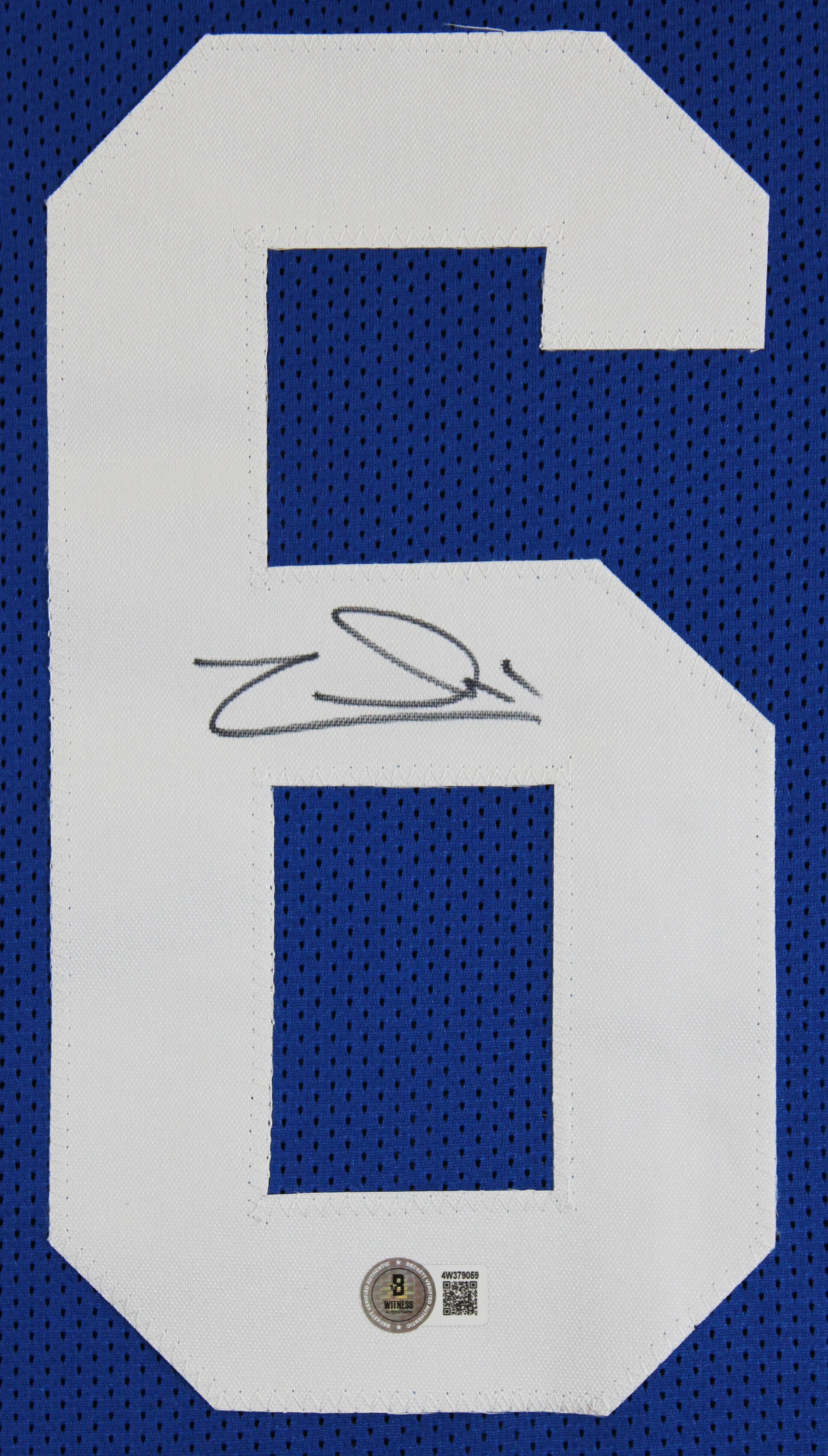 Zach Charbonnet Authentic Signed Blue Throwback Pro Style Jersey BAS Witnessed - Image 3