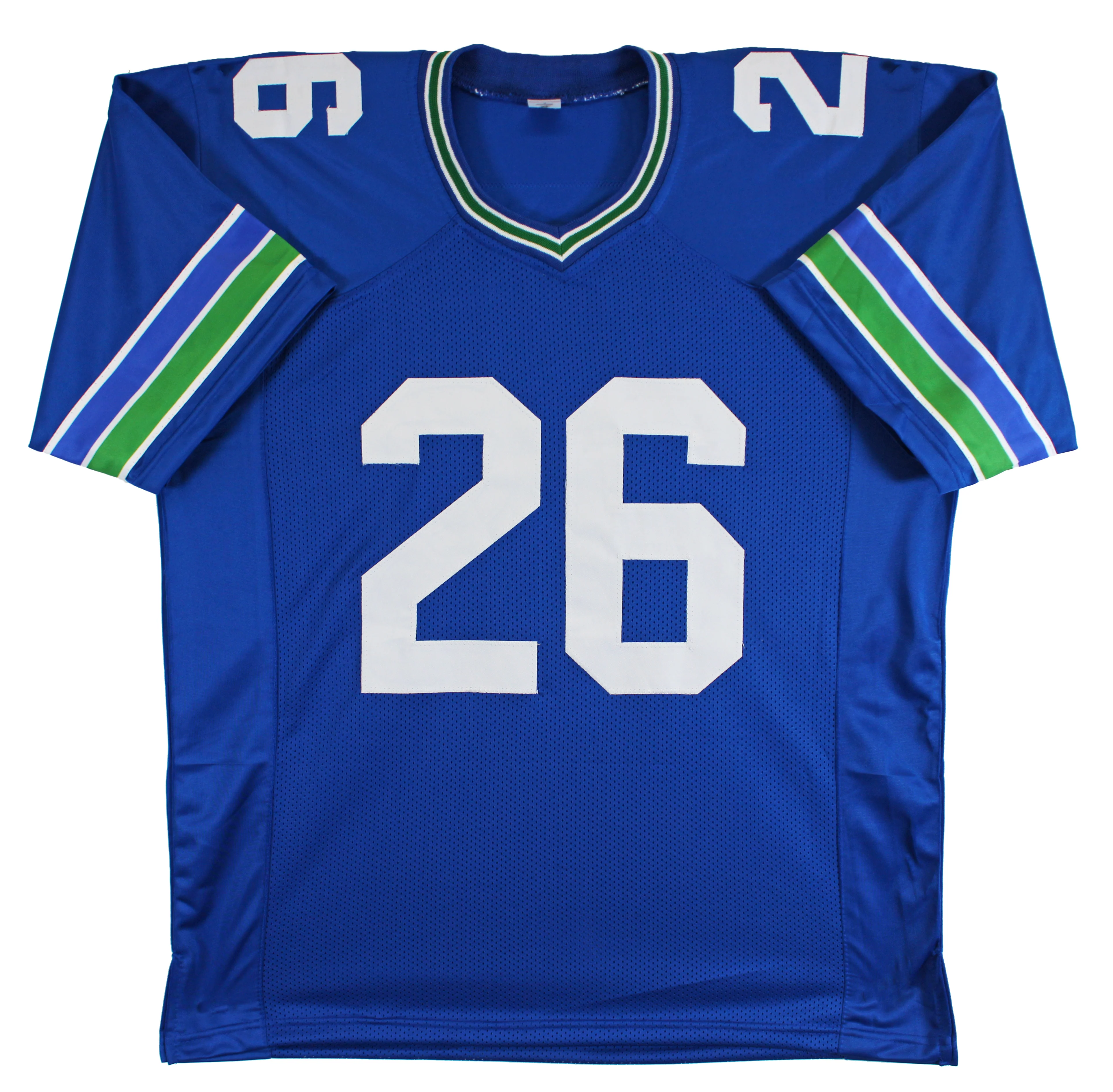 Zach Charbonnet Authentic Signed Blue Throwback Pro Style Jersey BAS Witnessed - Image 4