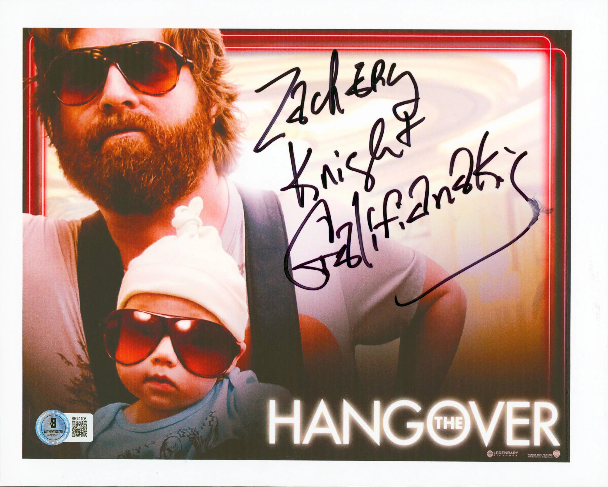 Zachary Knight Galifianakis The Hangover Signed 8.5x11 Photo BAS #BR41106 - Image 2