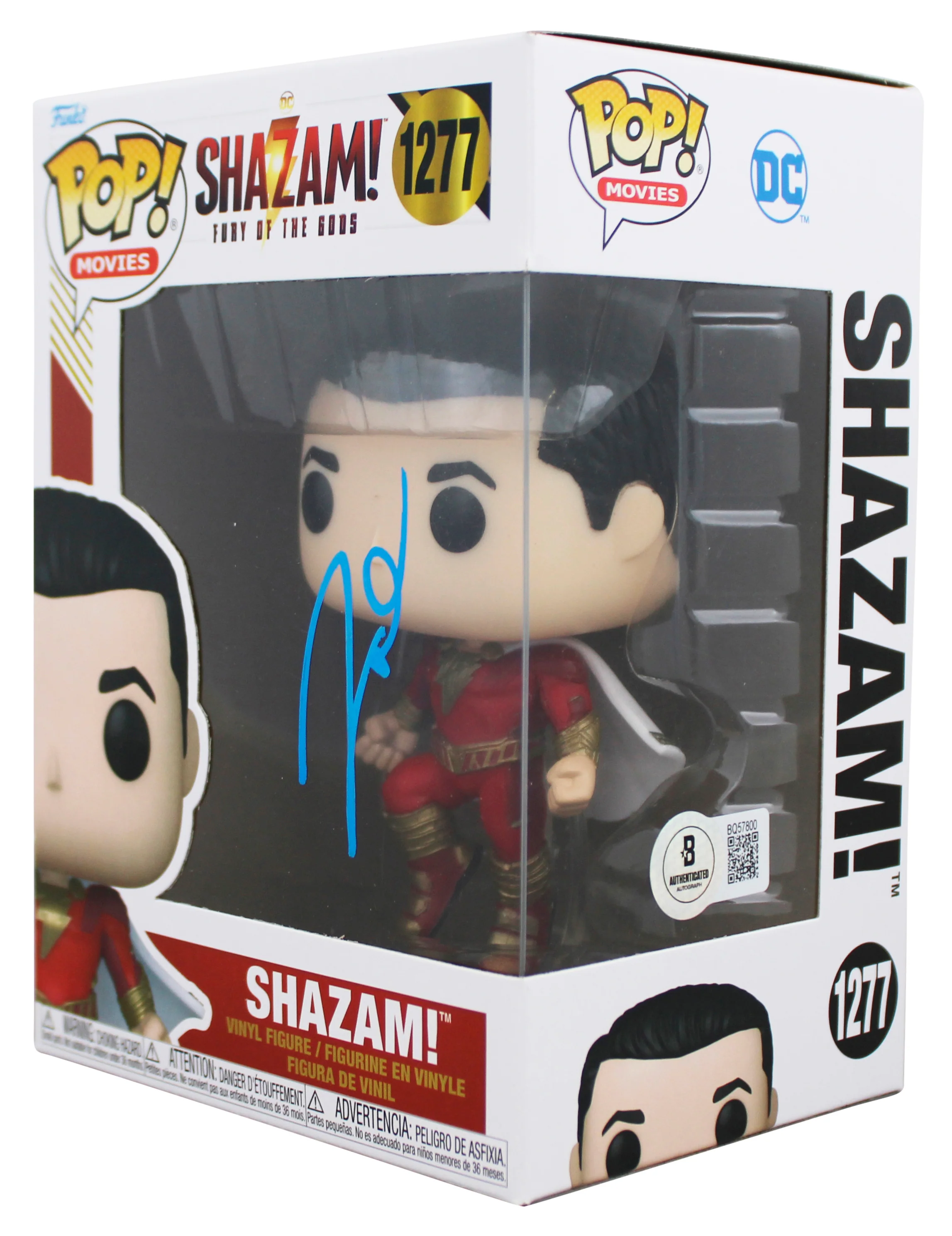 Zachary Levi Authentic Signed Shazam! #1277 Funko Pop Vinyl Figure BAS #BQ57800 - Image 3