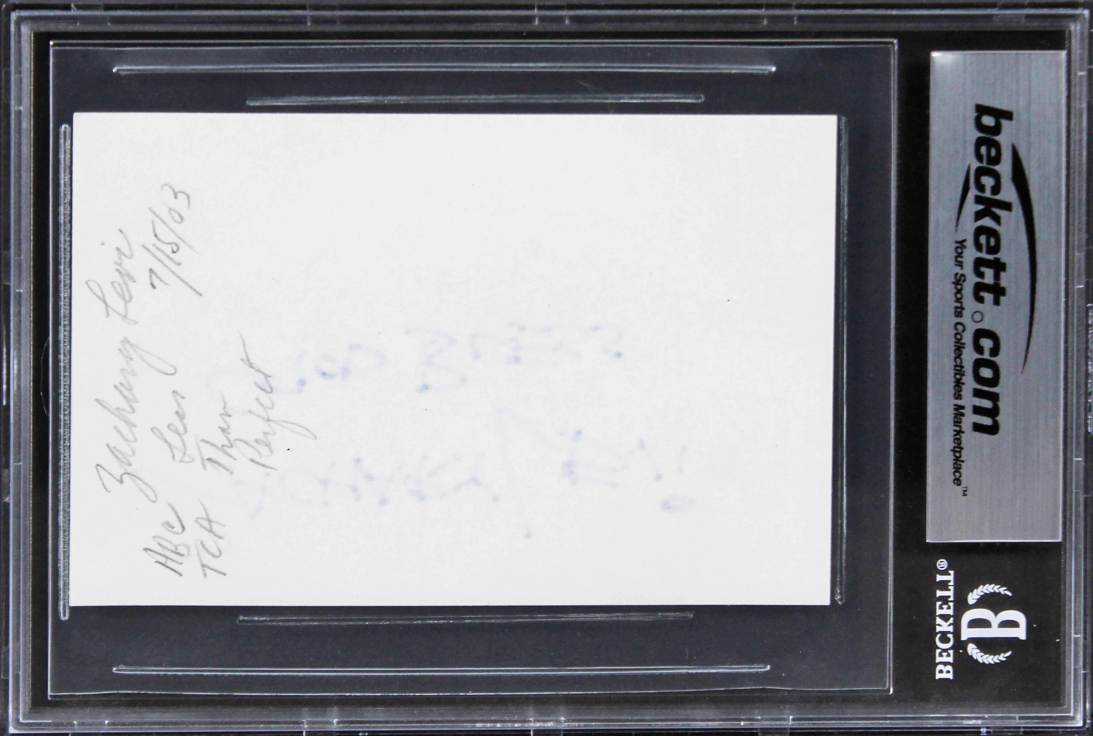 Zachary Levi Shazam! "God Bless" Authentic Signed 3x5 Index Card BAS Slabbed - Image 3