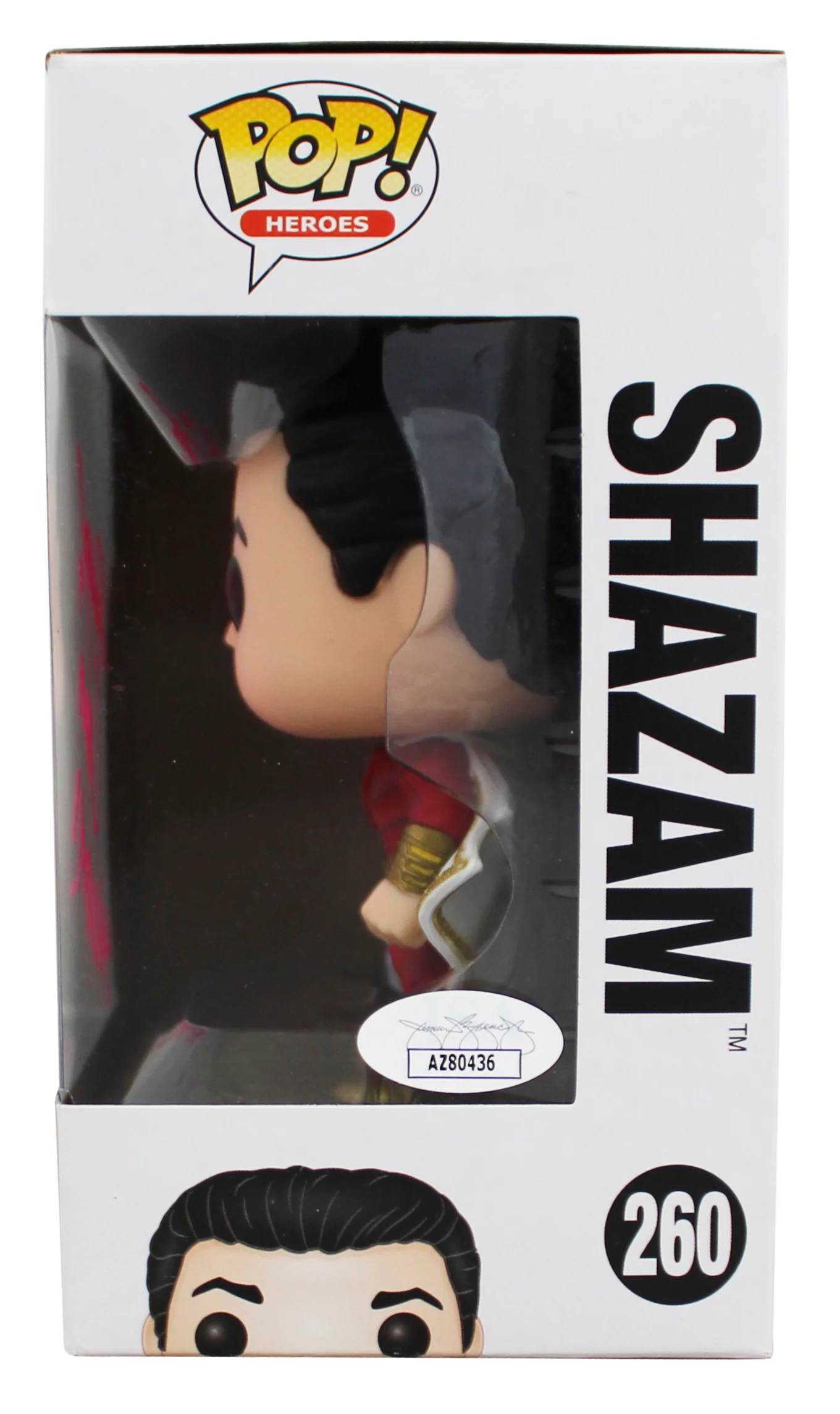 Zachary Levi "Shazam!" Signed Shazam #260 Funko Pop Vinyl Figure JSA #AZ80436 - Image 4
