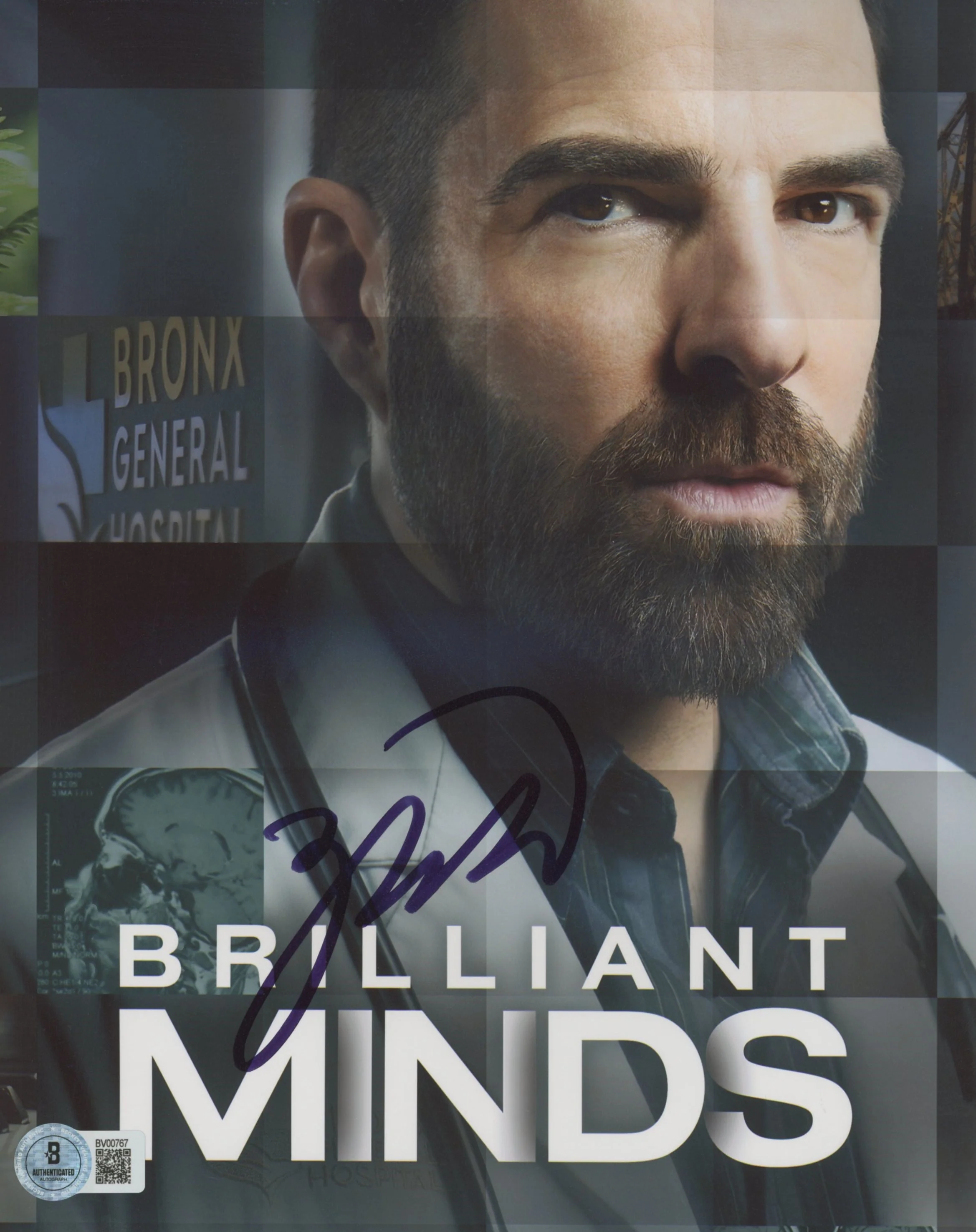 Zachary Quinto Brilliant Minds Authentic Signed 8x10 Photo BAS #BV00767 - Image 2