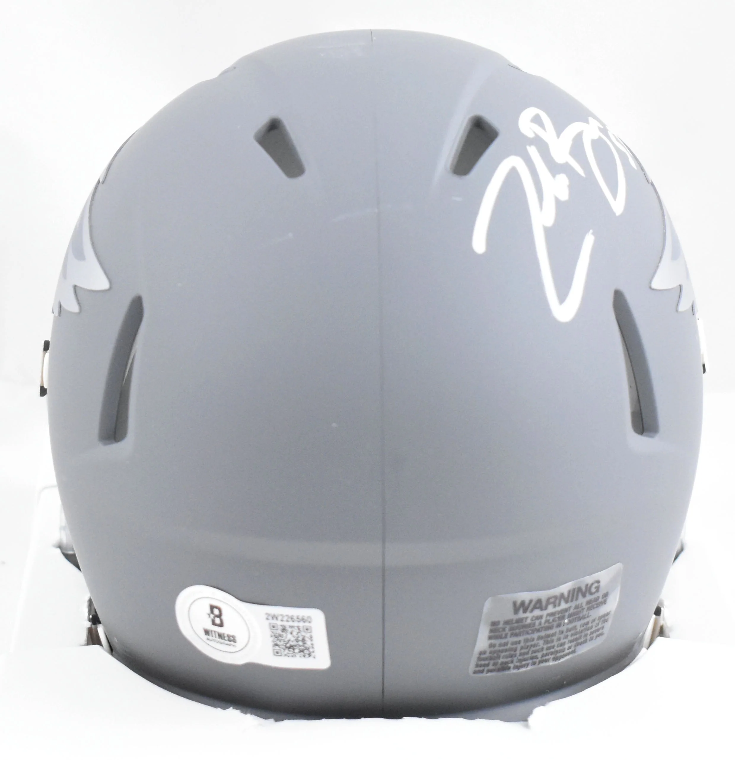 Zack Baun Autographed Eagles Slate Speed Mini Helmet - Beckett W Hologram *White - Image 3