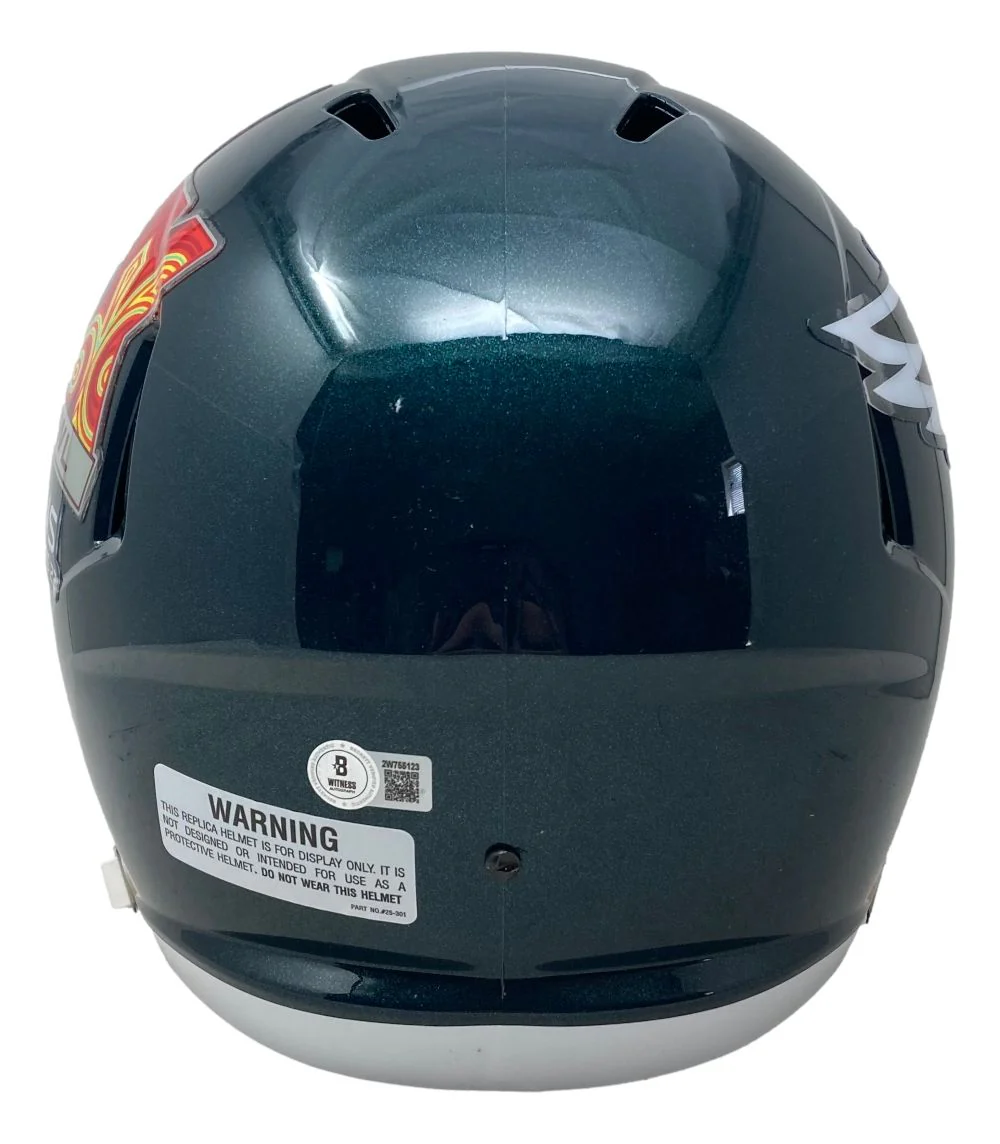 Zack Baun Signed Philadelphia Eagles FS Super Bowl 59 Speed Replica Helmet BAS - Image 4