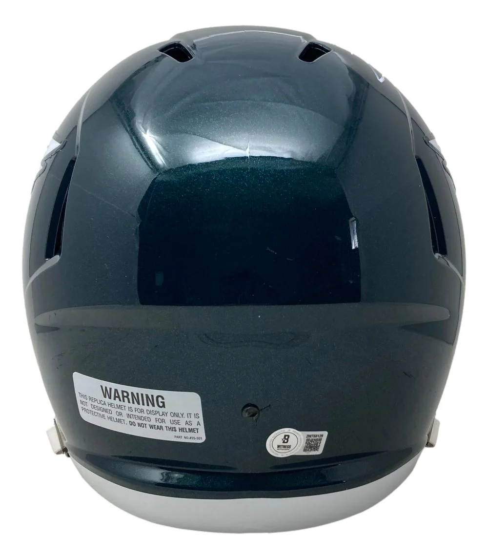 Zack Baun Signed Philadelphia Eagles Full Size Speed Replica Helmet BAS - Image 3