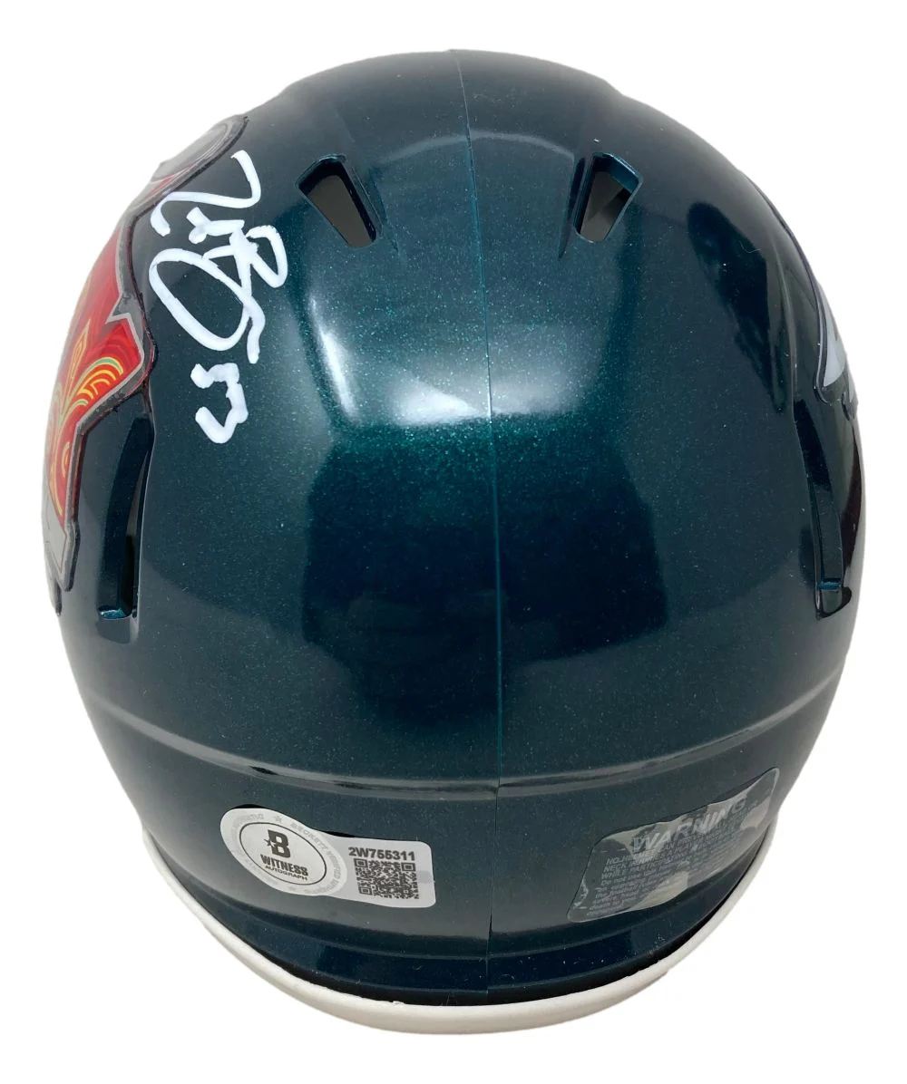 Zack Baun Signed Philadelphia Eagles Super Bowl 59 Mini Speed Helmet BAS - Image 2