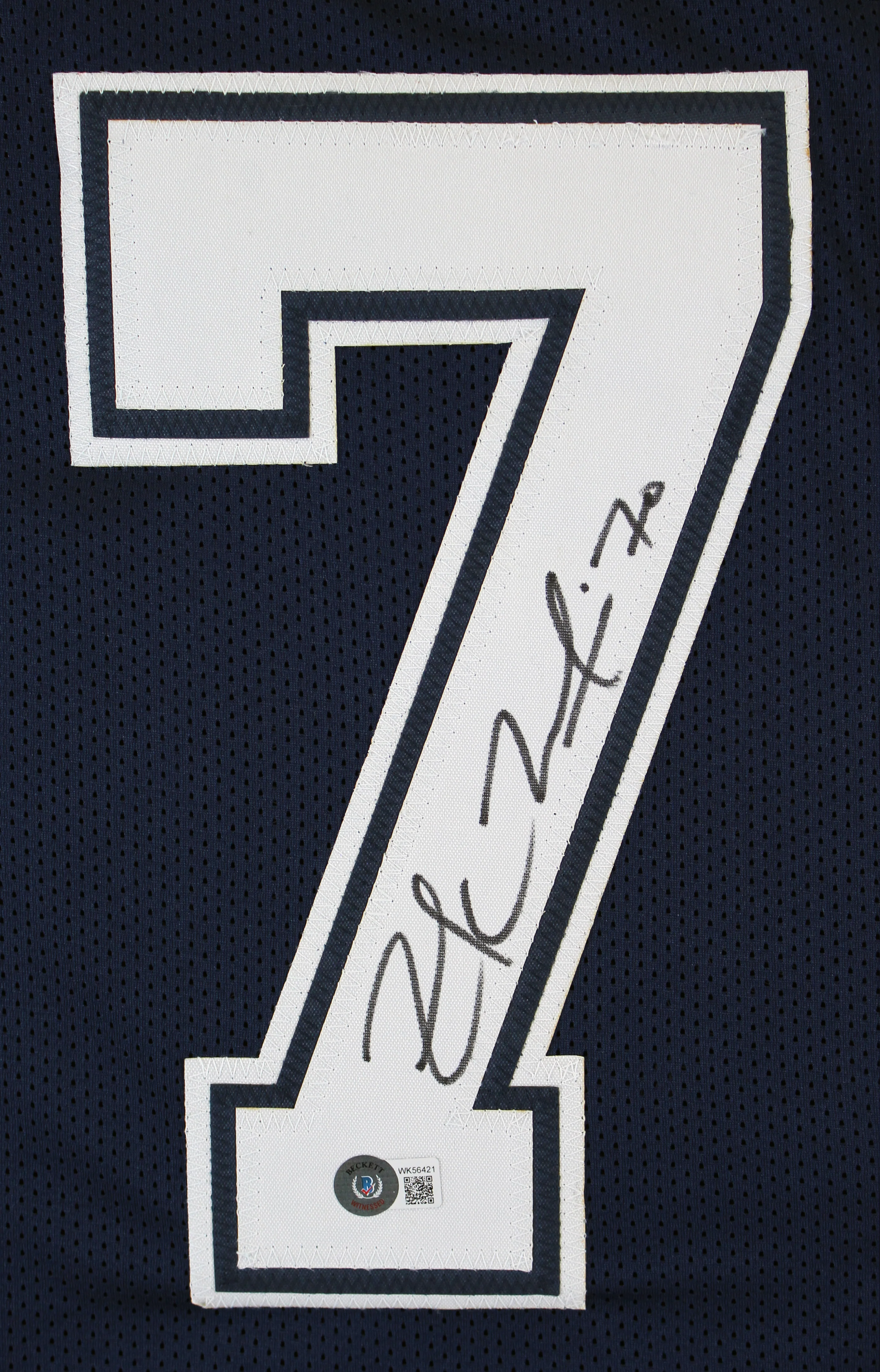 Zack Martin Authentic Signed Navy Blue Pro Style Framed Jersey BAS Witnessed - Image 3
