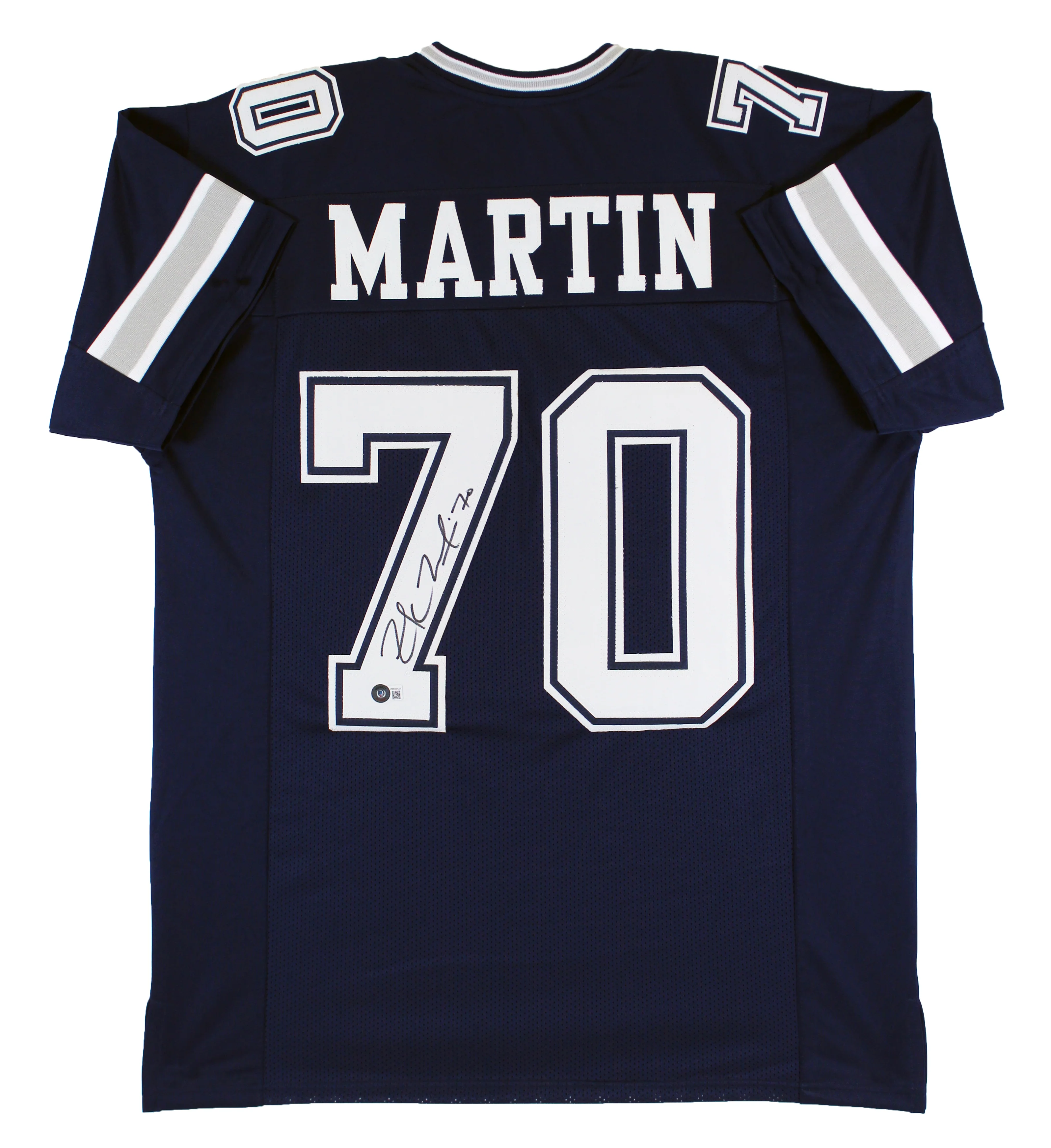 Zack Martin Authentic Signed Navy Blue Pro Style Jersey Autographed BAS Witness - Image 2