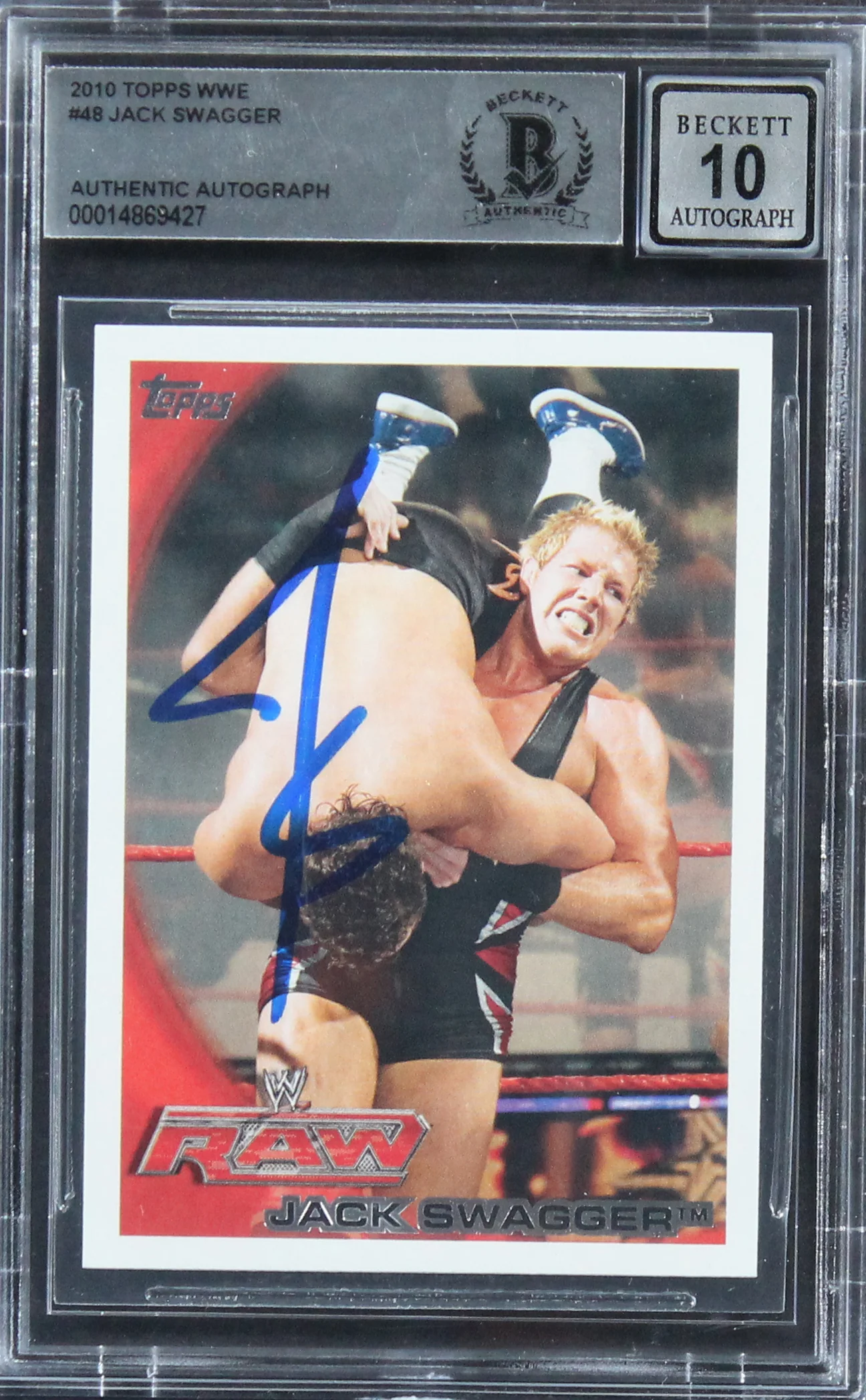 Zack Ryder Authentic Signed 2010 Topps #48 Card Auto Graded Gem 10! BAS Slabbed - Image 2