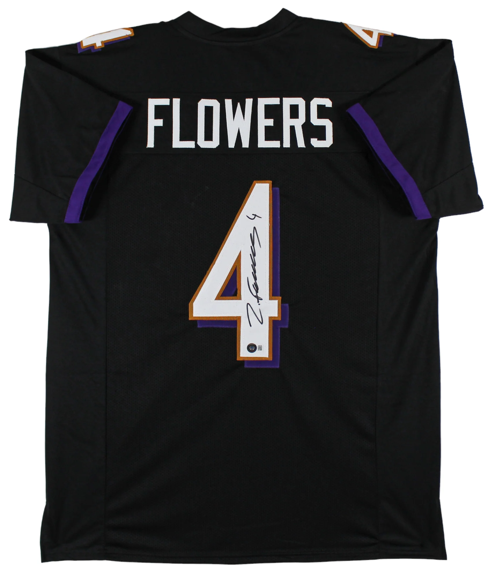 Zay Flowers Authentic Signed Black Pro Style Jersey Autographed BAS - Image 2