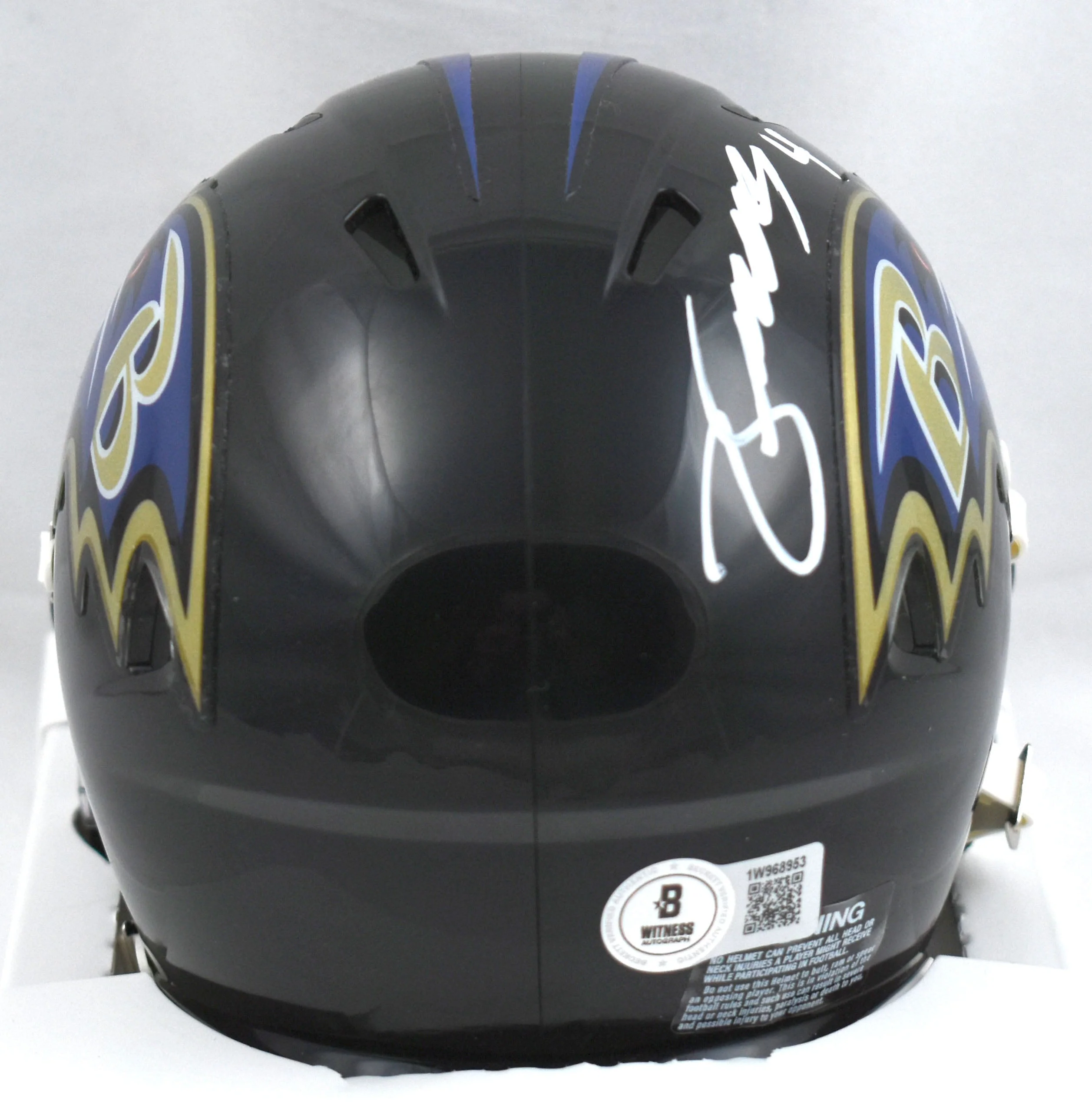 Zay Flowers Autographed Baltimore Ravens Speed Mini Helmet-Beckett W Hologram - Image 3