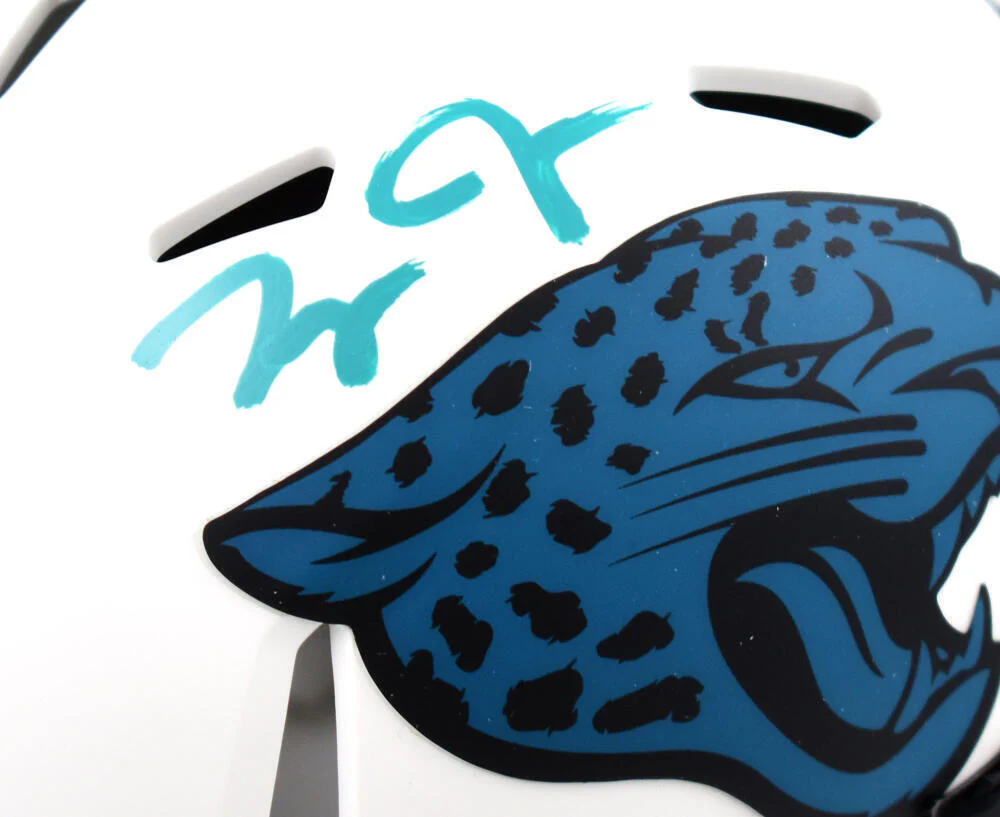 Zay Jones Autographed Jaguars Lunar Speed Mini Helmet -Beckett W Hologram *Teal - Image 2
