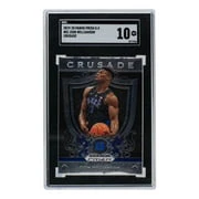 Zion Williamson 2019-20 Panini #51 Pelicans Prizm Crusade Card SGC GM 10 - Image 3