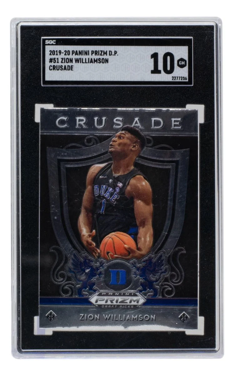 Zion Williamson 2019-20 Panini #51 Pelicans Prizm Crusade Card SGC GM 10 - Image 4