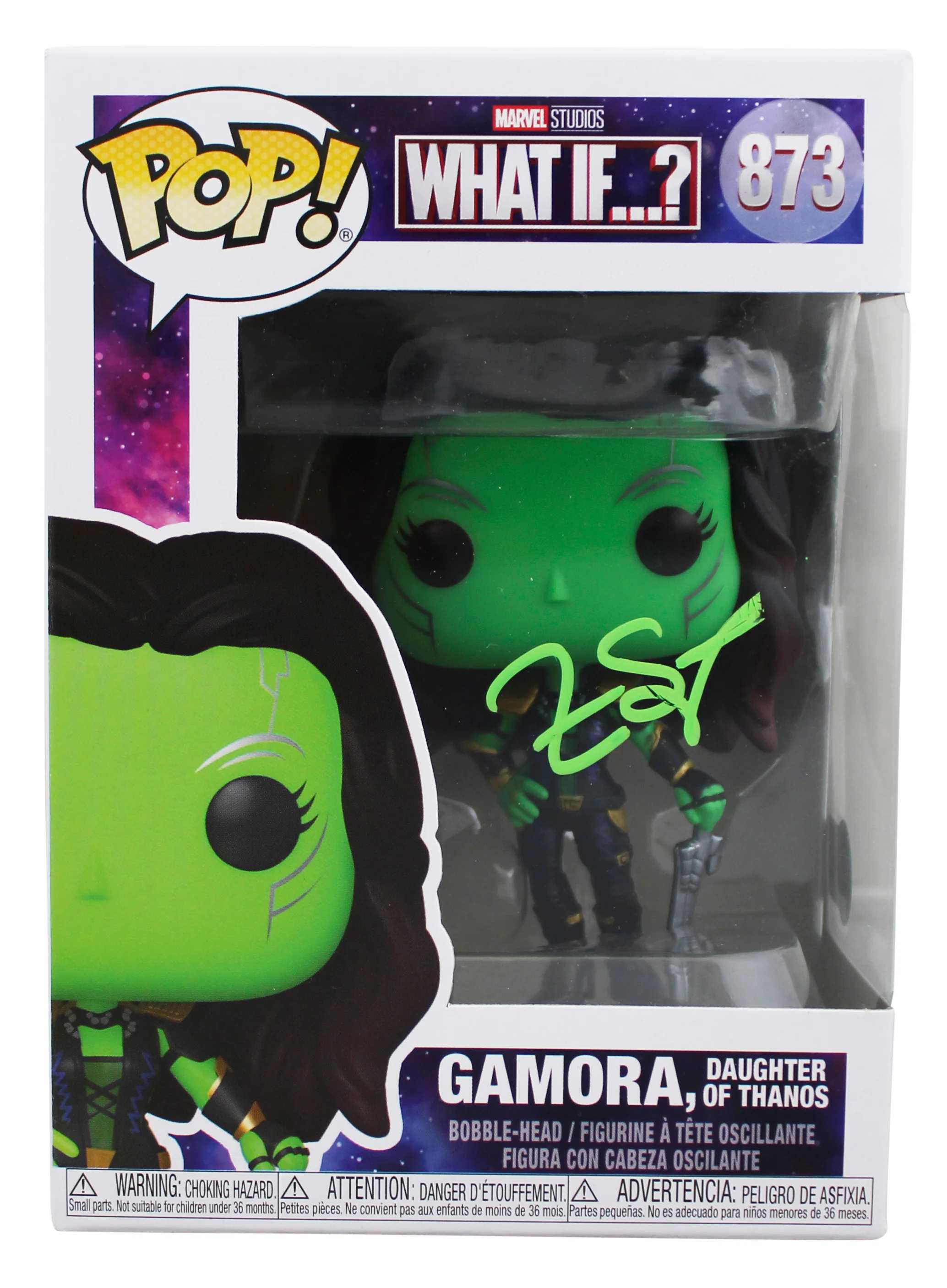 Zoe Saldana GOTG Signed Gamora #873 Funko Pop Vinyl Figure BAS Wit #1W624139 - Image 2