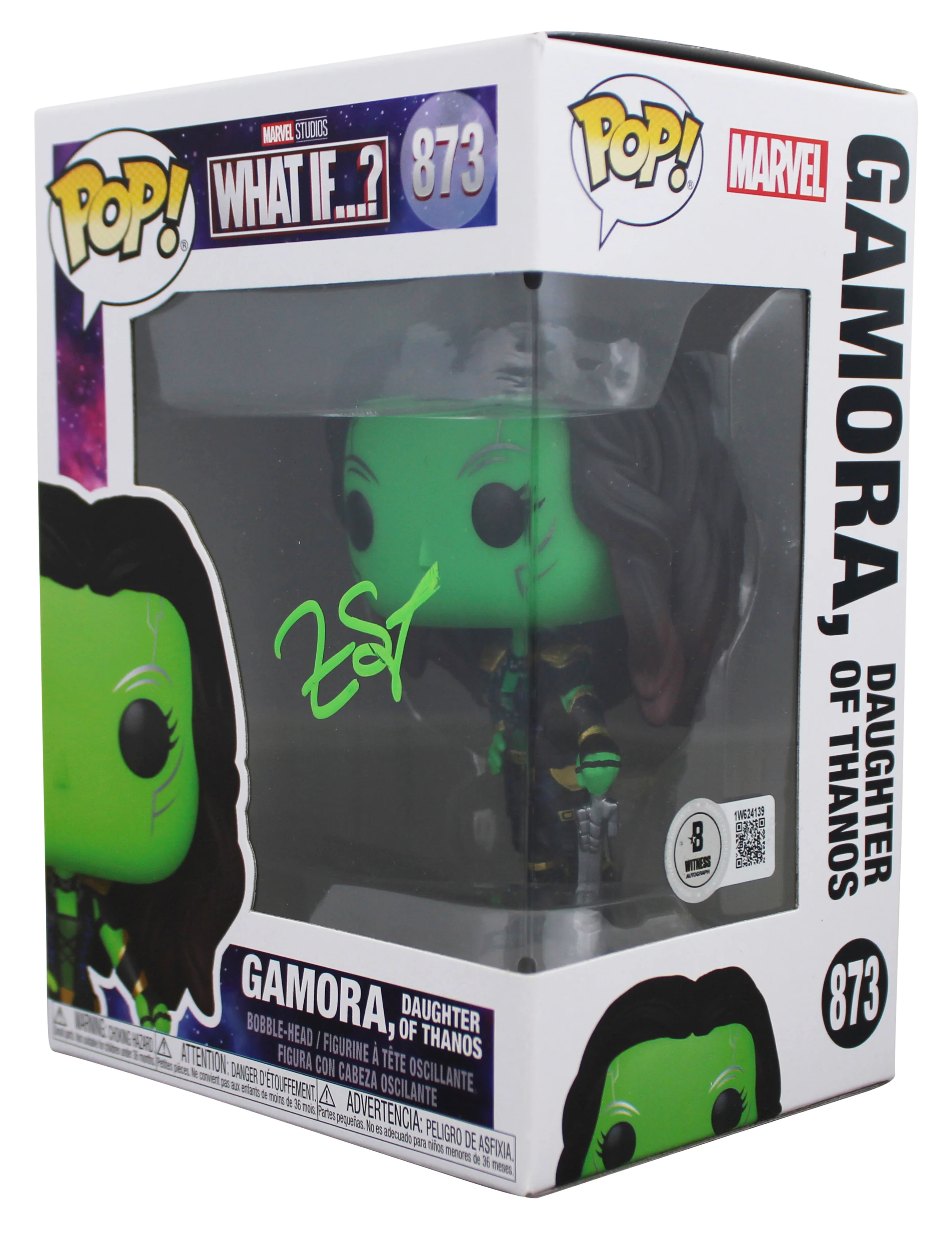 Zoe Saldana GOTG Signed Gamora #873 Funko Pop Vinyl Figure BAS Wit #1W624139 - Image 3