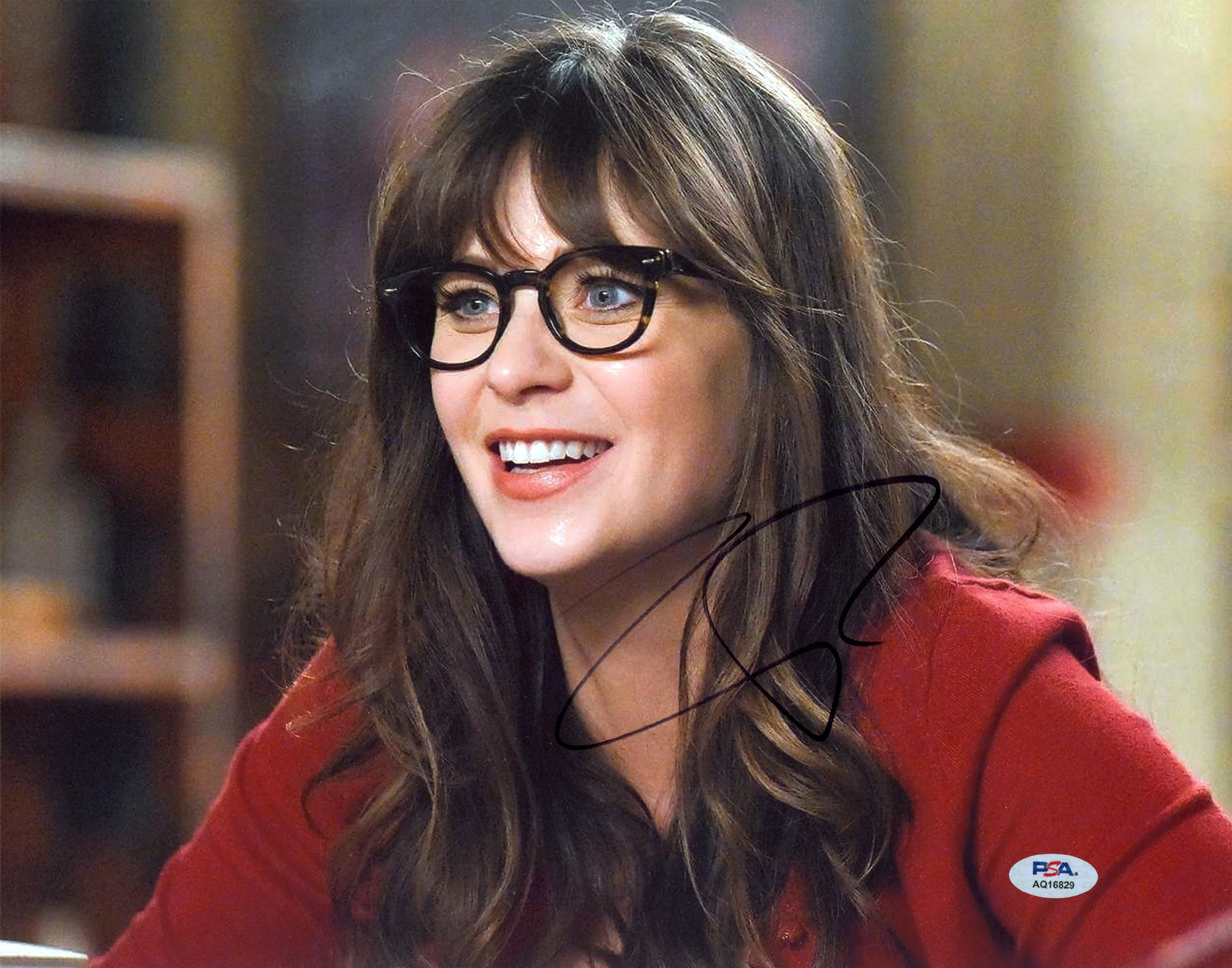 Zooey Deschanel New Girl Authentic Signed 11x14 Horizontal Photo PSA/DNA AQ16829