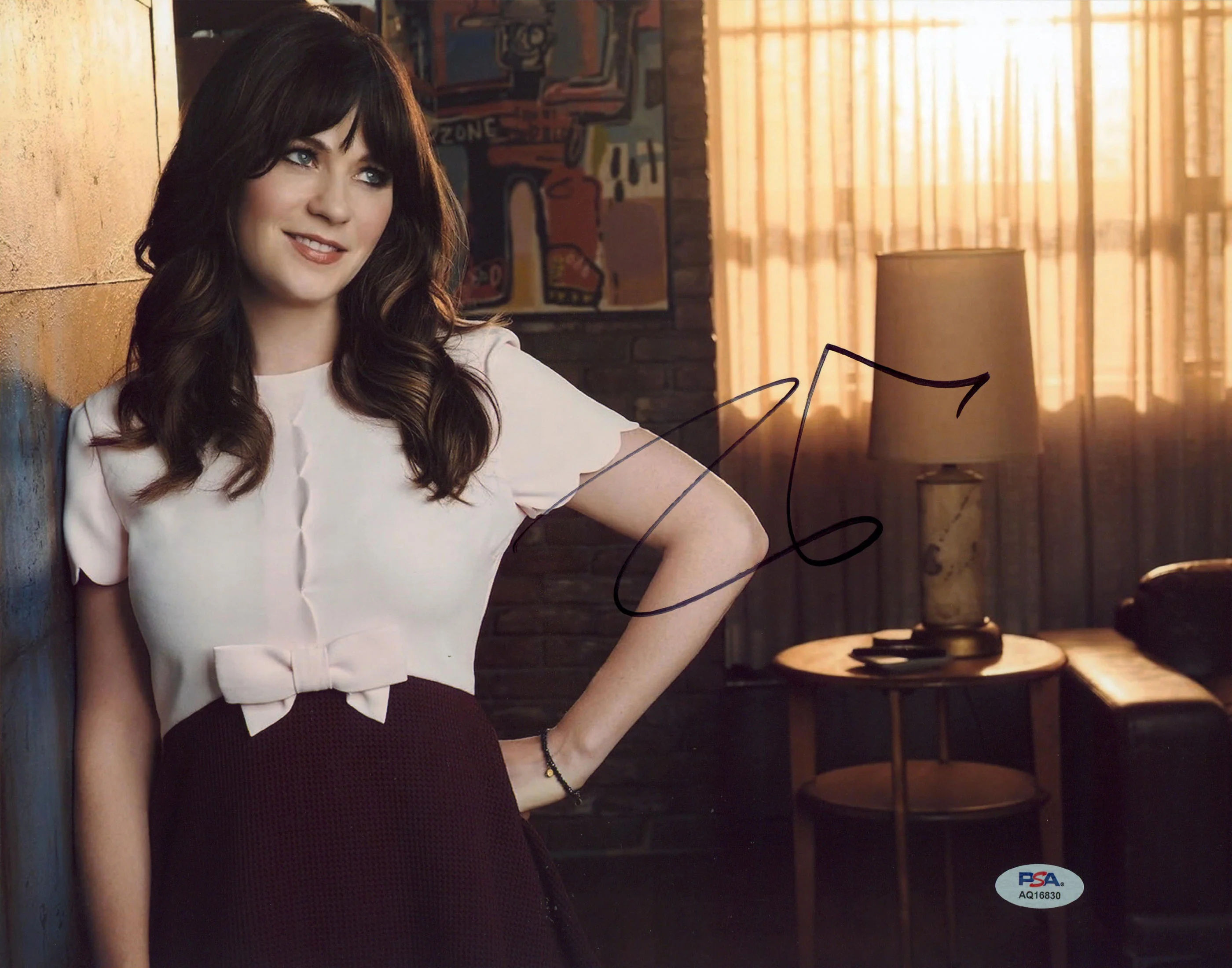 Zooey Deschanel New Girl Authentic Signed 11x14 Horizontal Photo PSA/DNA AQ16830 - Image 2